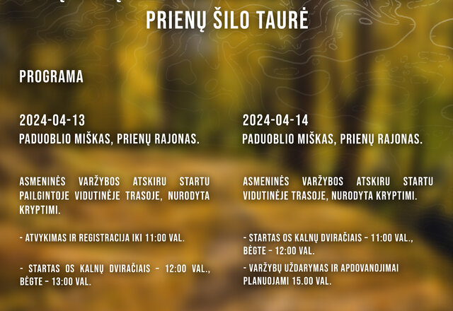 Prienų „Šilas“ kviečia į 2 dienų orientavimosi sporto varžybas