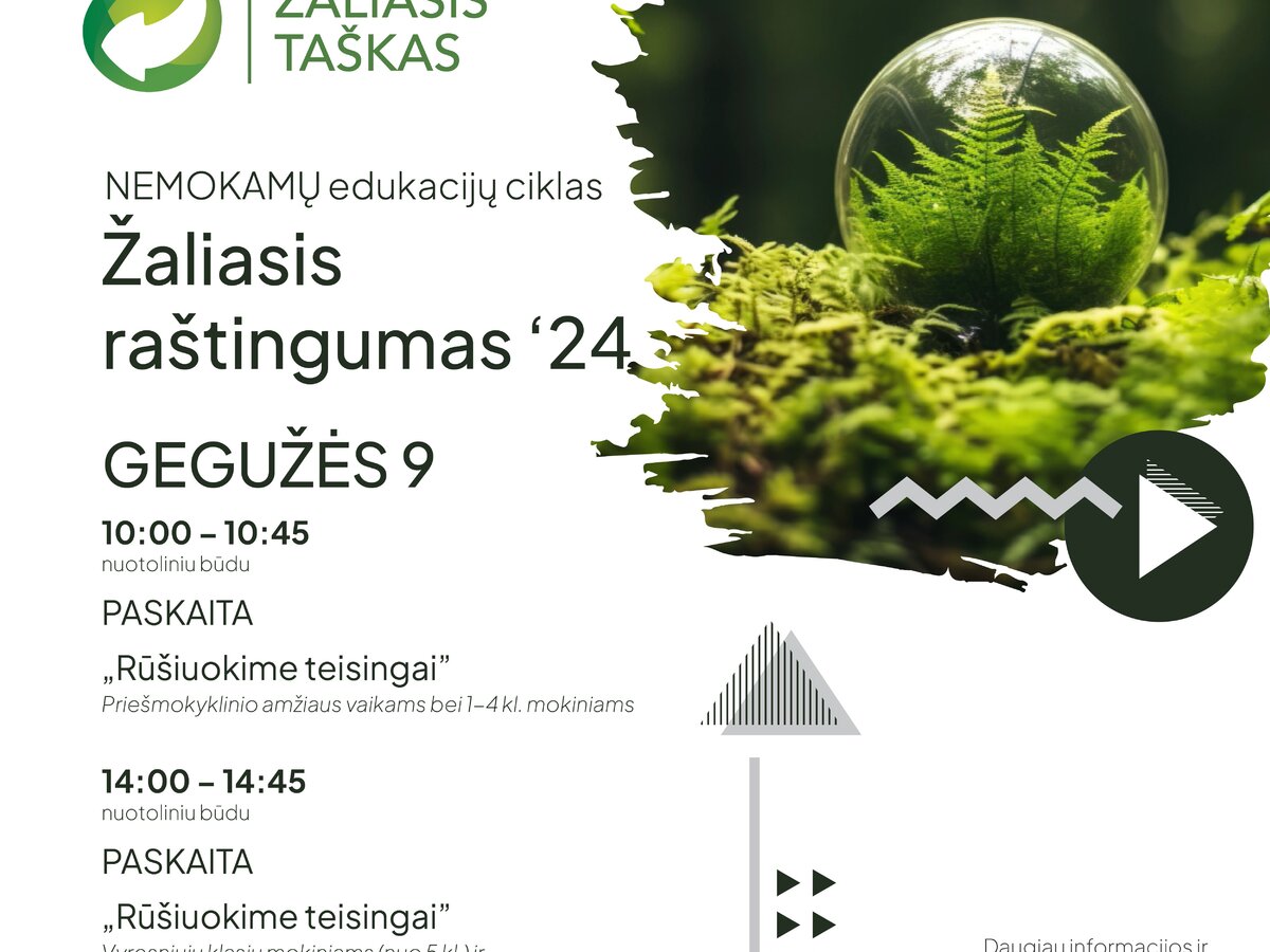 „Žaliasis taškas“ kviečia į edukaciją