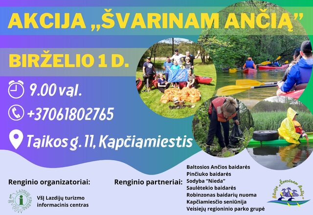 Kviečiame prisijungti prie kasmetinės šiukšlių rinkimo akcijos „Švarinam Ančią“