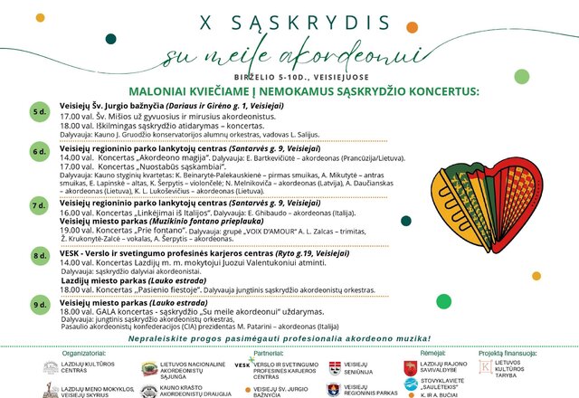 Į Veisiejus sugrįžta šventė muzikos mylėtojams – Tarptautinis akordeonistų sąskrydis „Su meile...