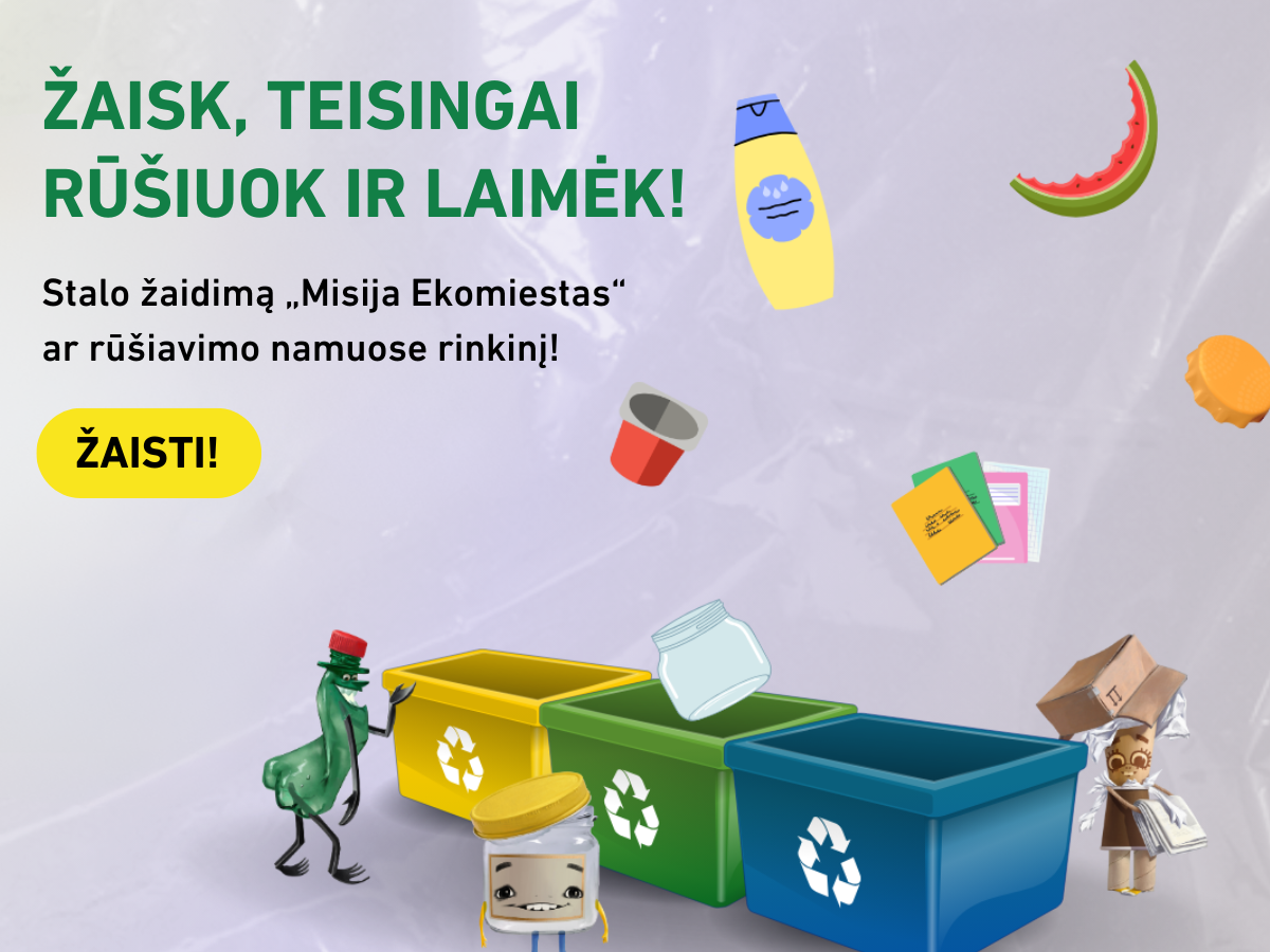 Siūlo žaisti su „atliekomis“– rado naują būdą mokyti lietuvius rūšiuoti
