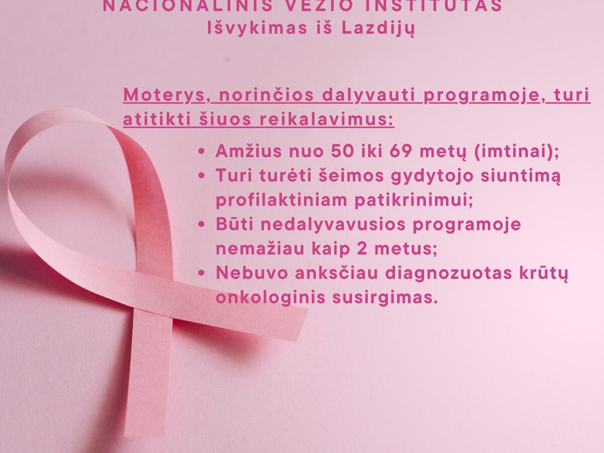 Svarbu moterims: nemokama prevencinė krūties vėžio patikra