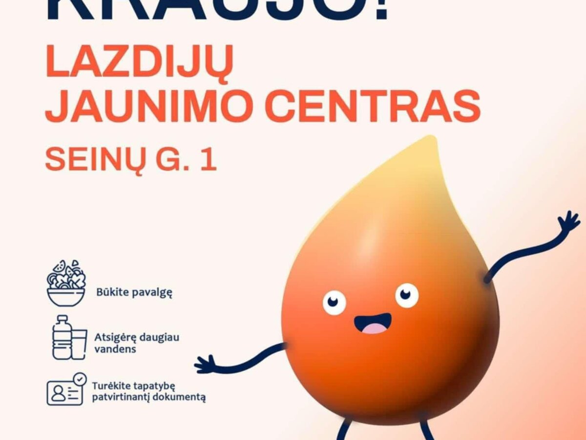 Jau rytoj: kviečiame atvykti ir padovanoti kraujo