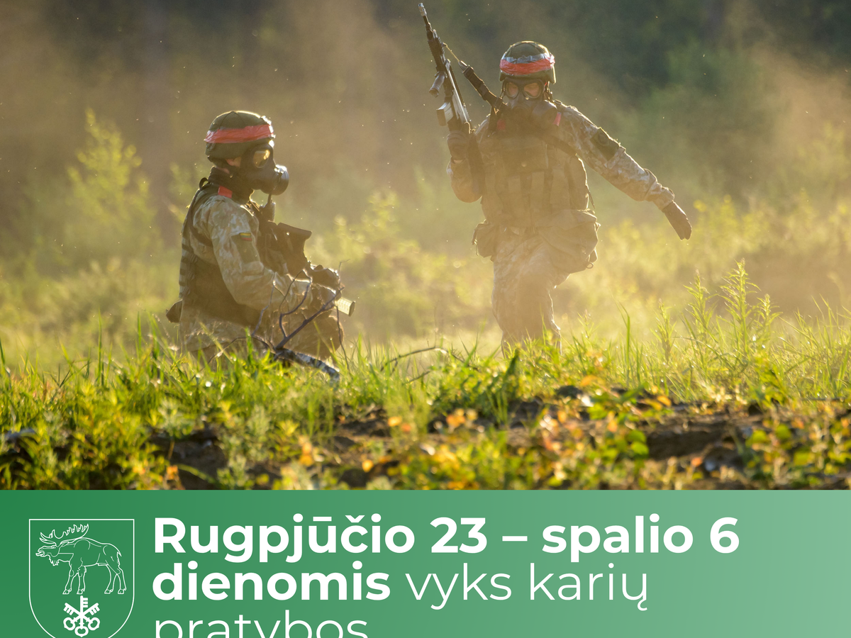 Rugpjūčio 23 – spalio 6 dienomis vyks Lietuvos kariuomenės Sausumos pajėgų ir NATO sąjungininkų...