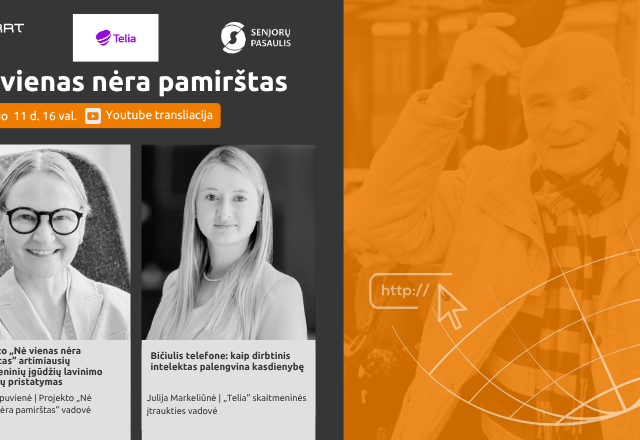 Projektas „Nė vienas nėra pamirštas“  ir vėl Jus kviečia į nuotolinę paskaitą!