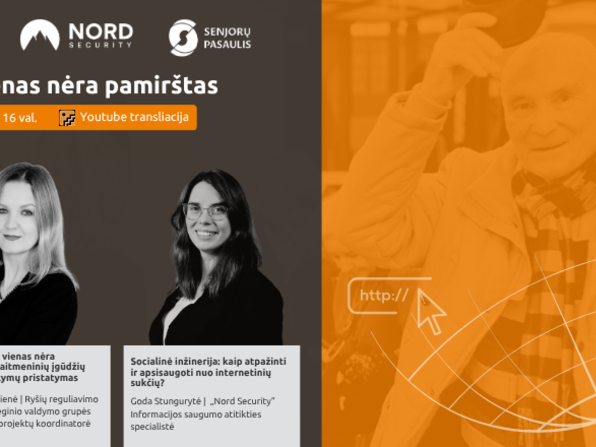 Projektas „Nė vienas nėra pamirštas“ ir vėl Jus kviečia į nuotolinę paskaitą!