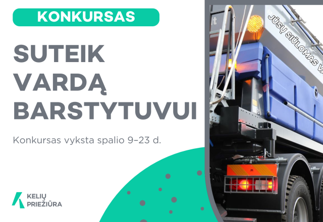 Pirmą kartą Lietuvoje gyventojai kviečiami siūlyti vardus „Kelių priežiūros“ barstytuvams