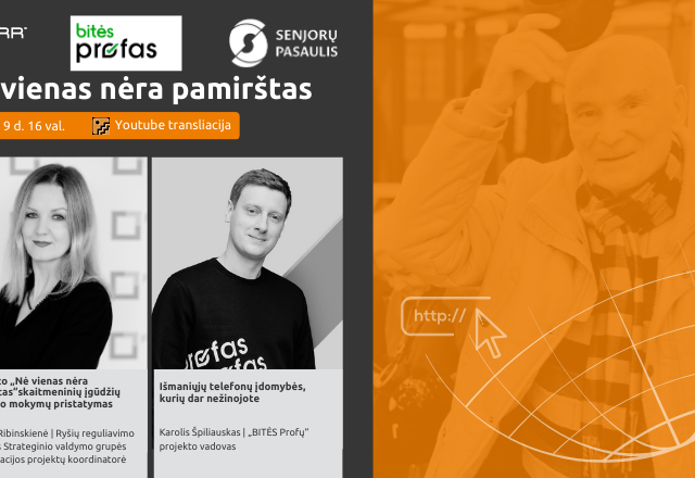 Projektas „Nė vienas nėra pamirštas“ ir vėl Jus kviečia į nuotolinę paskaitą!