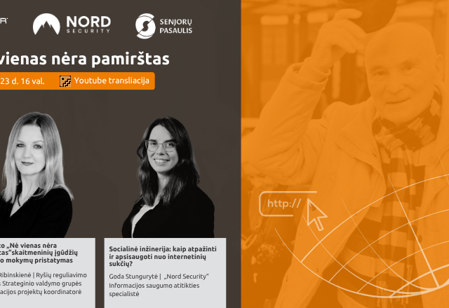 Projektas „Nė vienas nėra pamirštas“ ir vėl Jus kviečia į nuotolinę paskaitą!