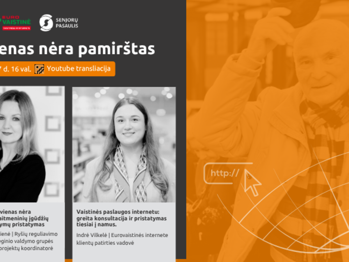 Projektas „Nė vienas nėra pamirštas“ ir vėl Jus kviečia į nuotolinę paskaitą!