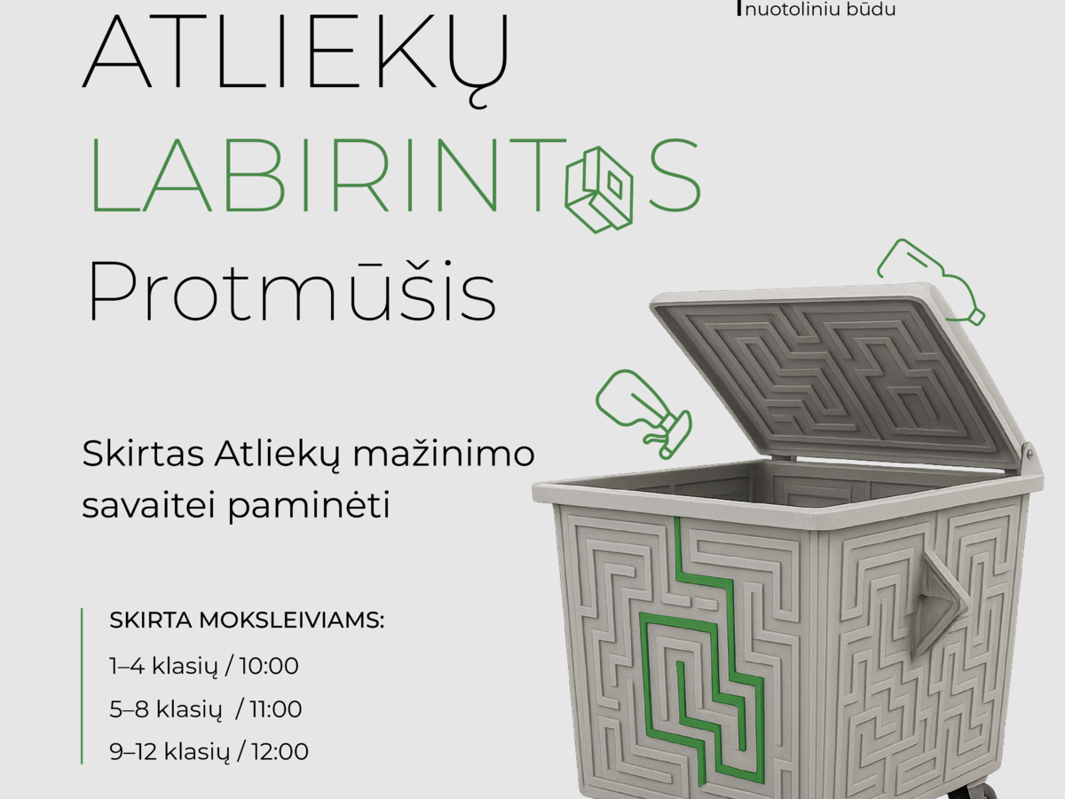 Kviečiame Lazdijų rajono mokinius dalyvauti nemokamame aplinkosauginiame protmūšyje „Atliekų...
