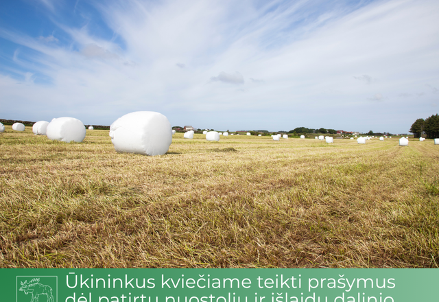 Ūkininkus kviečiame teikti prašymus dėl patirtų nuostolių ir išlaidų dalinio kompensavimo