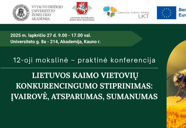 12-oji mokslinė - praktinė konferencija „LIETUVOS KAIMO VIETOVIŲ KONKURENCINGUMO STIPRINIMAS:...
