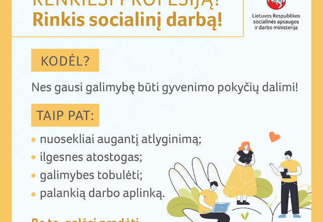 Kviečiame rinktis socialinio darbo studijas