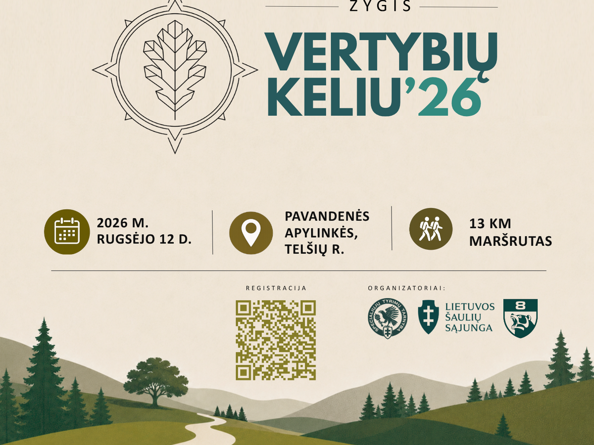 Kviečiame dalyvauti žygyje „Vertybių keliu '26“