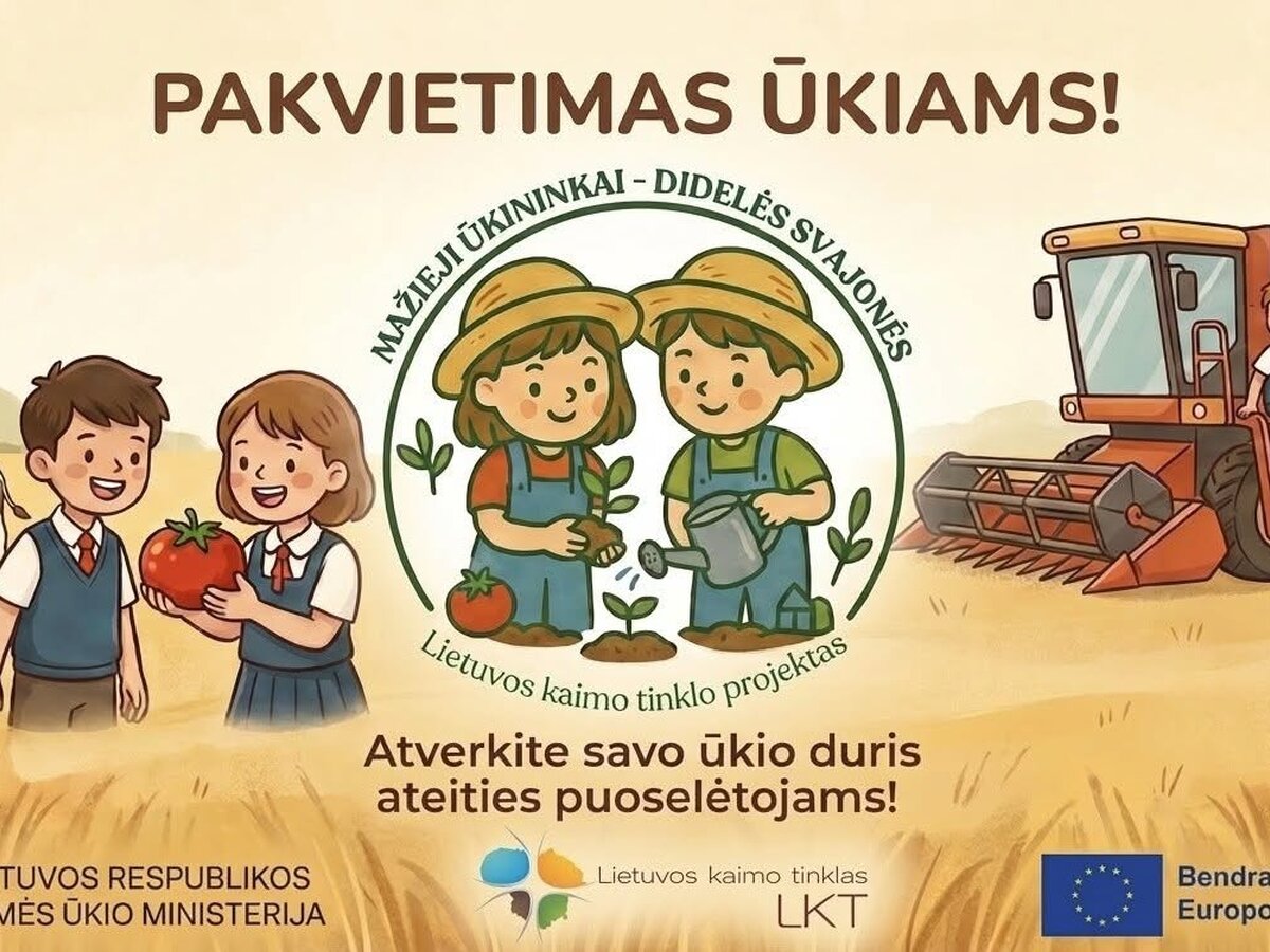 Lietuvos kaimo tinklas kviečia ūkininkus tapti svarbia dalimi edukacinio projekto „Mažieji...
