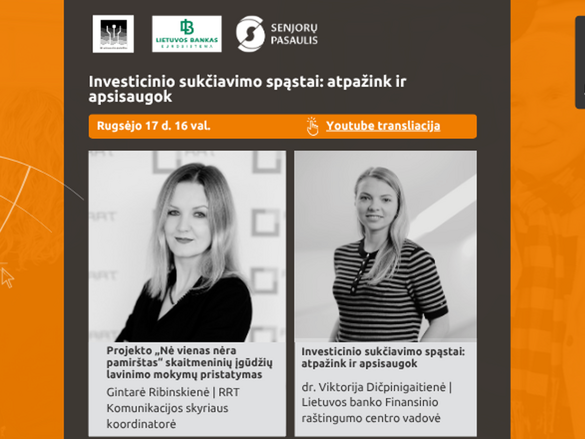 Projektas „Nė vienas nėra pamirštas“ ir vėl Jus kviečia į nuotolinę paskaitą!