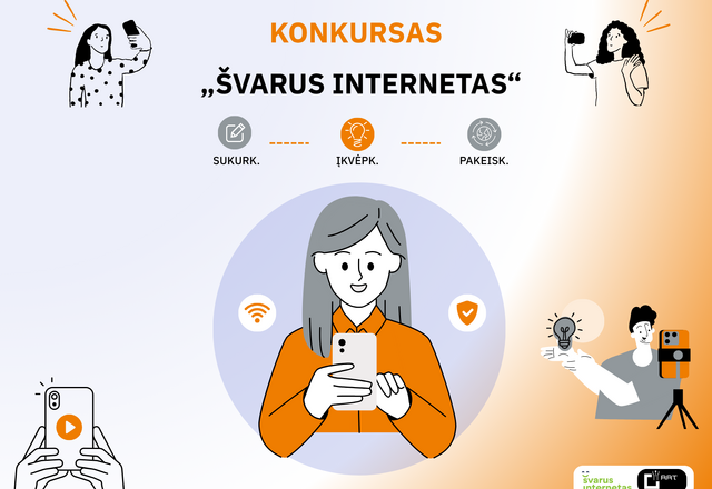 Ryšių reguliavimo tarnyba skelbia nacionalinį moksleivių vaizdo turinio konkursą „Švarus internetas“