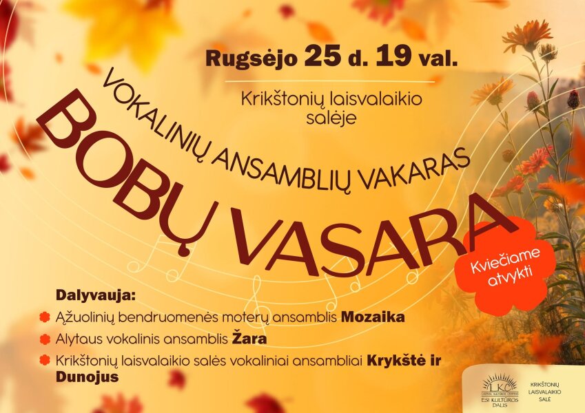 Vokalinių ansamblių vakaras „Bobų vasara“