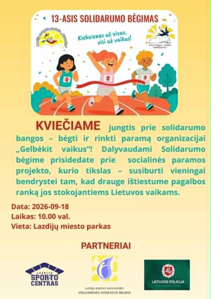 Solidarumo bėgimas Lazdijų miesto parke