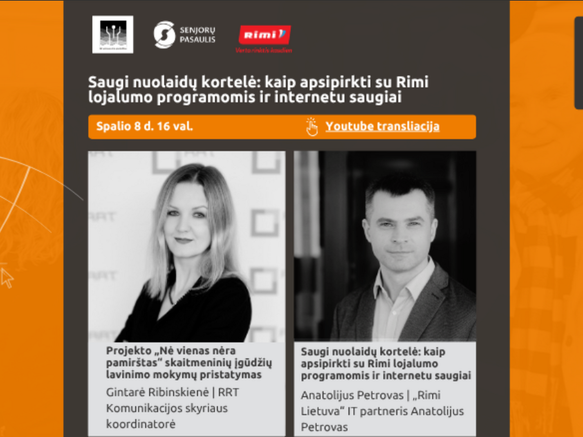 Projektas „Nė vienas nėra pamirštas“ ir vėl Jus kviečia į nuotolinę paskaitą!